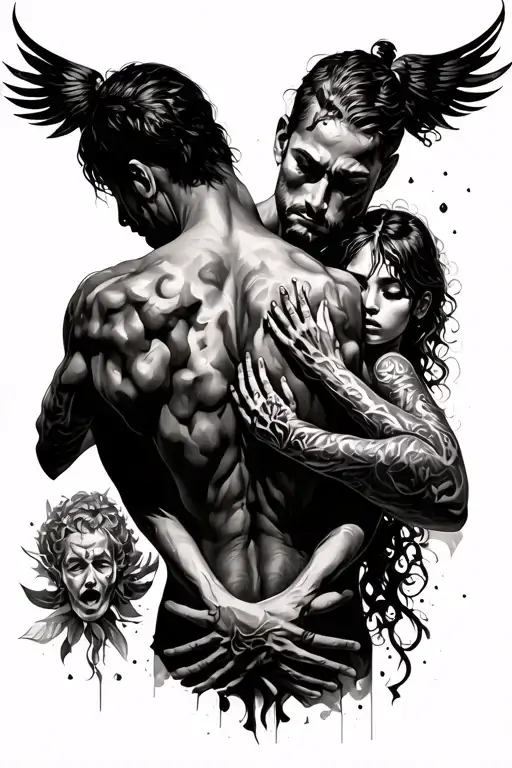 Full Back Piece Showing Strength Family And Wounds