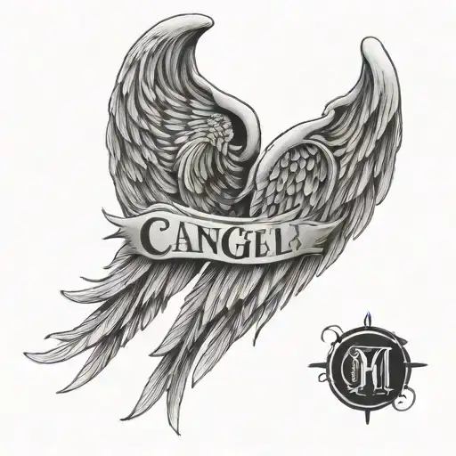 Angel Wings With The Letters Cm