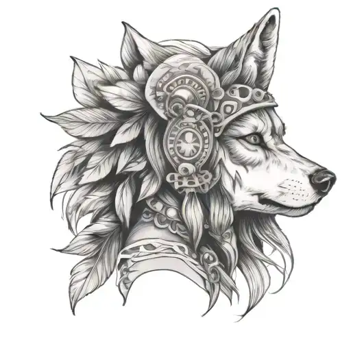 Girl With Wolf Headress