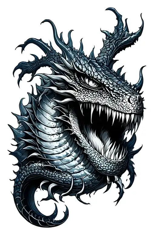 Sea Monster Leviathan Tattoo Design