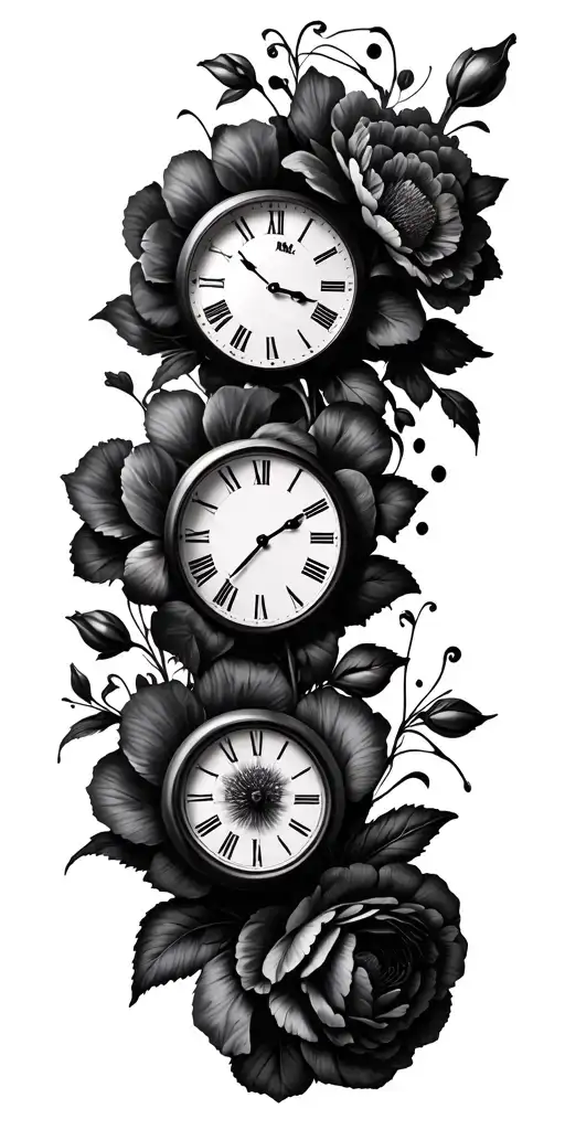 5 Clocks With Flowers