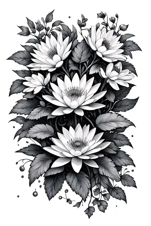 Vertical Vine Of Flowers Aster Violets And Water Lily Fineline Slim Long