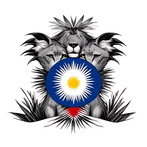 Philippine Flag And Animals Native