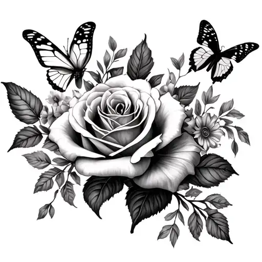 Roses Lilys & Butterflys Souronding