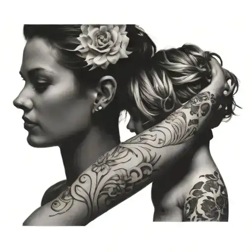 Mother Daughter Tattoo That Lines Up When Touching