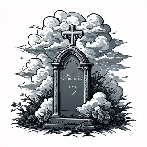 Clouds Surrounding Grave Stone
