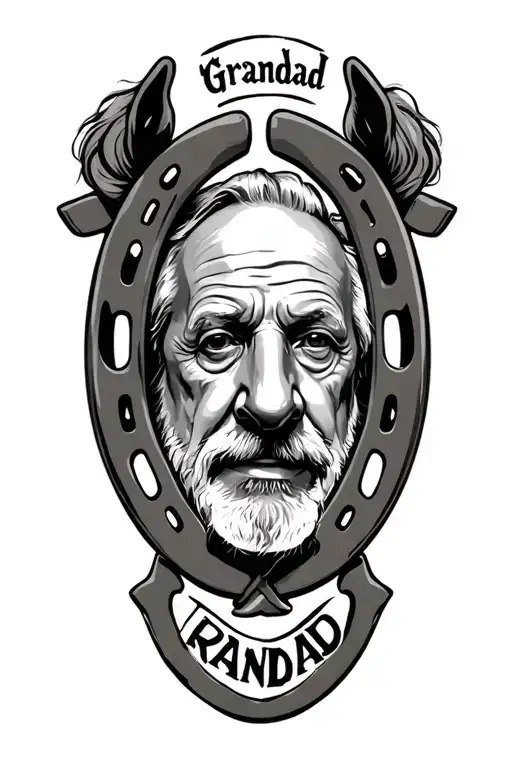 A Horseshoe With Grandad Written Inside