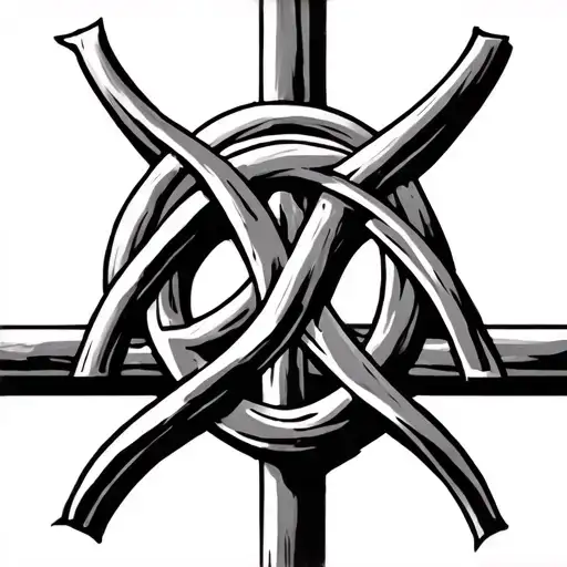 Jerusalem Cross With A Trinity Knot