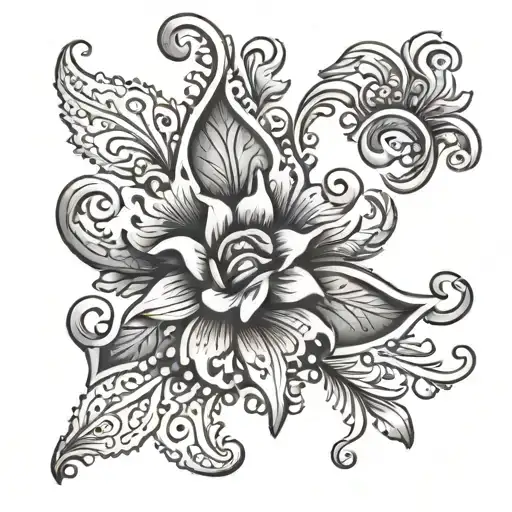 Delicate Tiny Ornamental Tattoo Design
