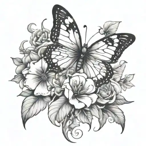 God Combining Butterfly And Flowers