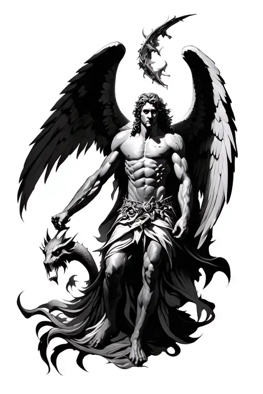 Archangel Micheal Slaying The Devil