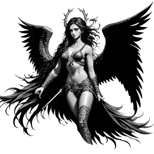 Beautiful Arch Angel Warrior Woman