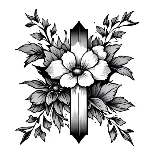 Cross With Flowers