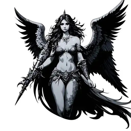 Beautiful Arch Angel Warrior Woman