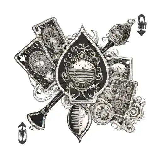 Playing Cards Featuring Physics Equations And Frisbee Golf And Music