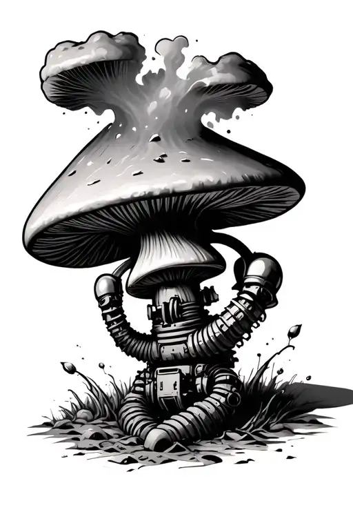 Army Eod Tattoo With Explosion Mushroom Being Contained