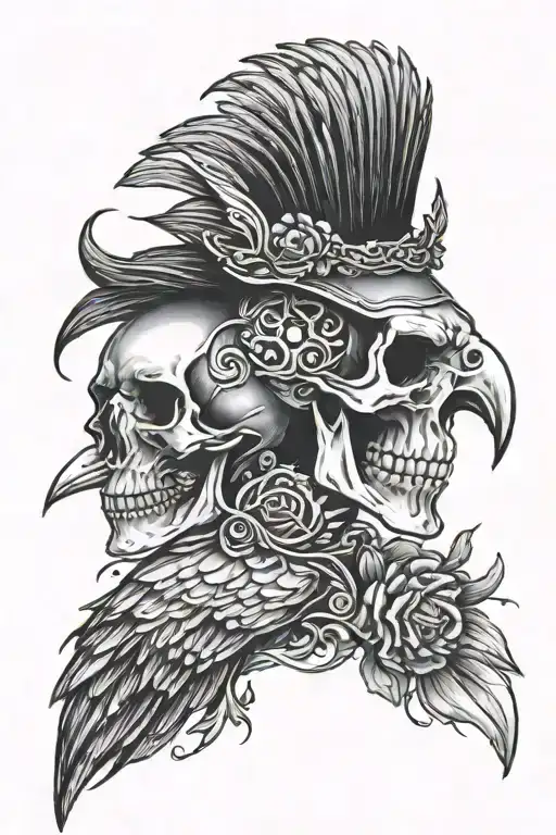 Skull Love Crow