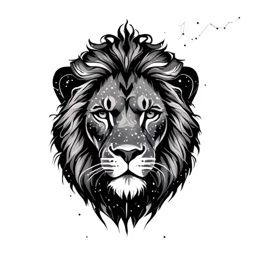 Leo Constellation With Lion Head Together