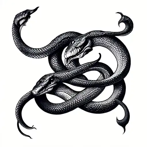 Gemini Symbol With Snakes
