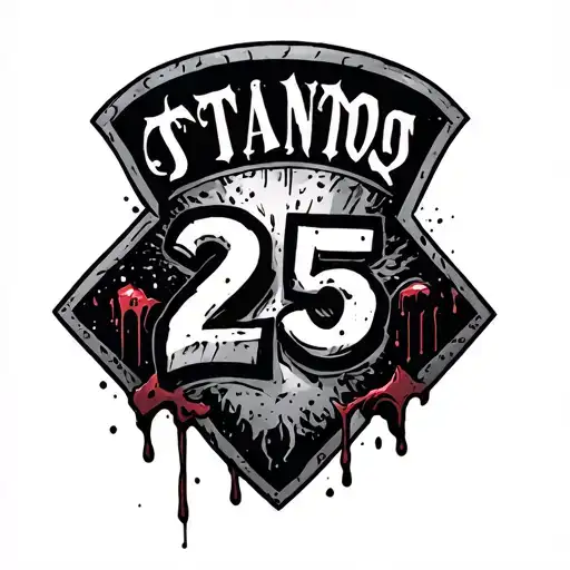 Standy Tattoo With The Number 25 Written Above A Patch That Covers Bleeding Wounds