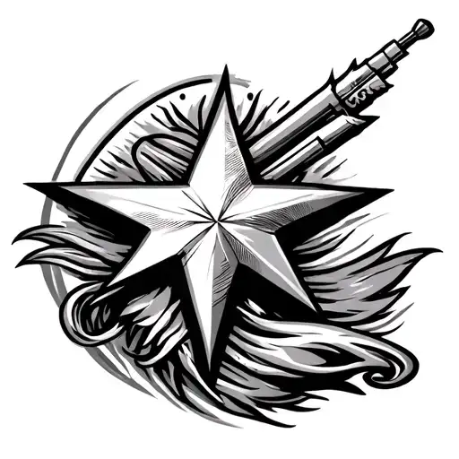 Shooting Star Tattoo American Traditional Style