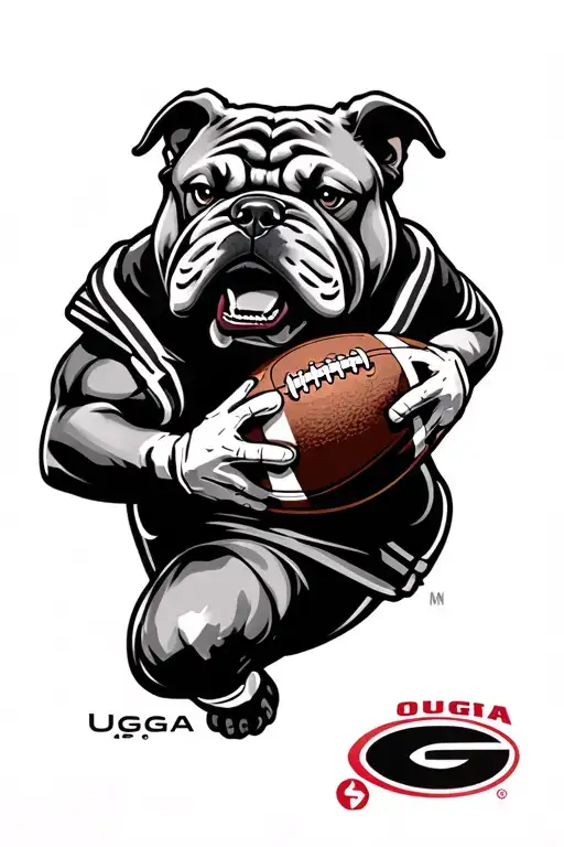Uga Bulldog Throwing A Football