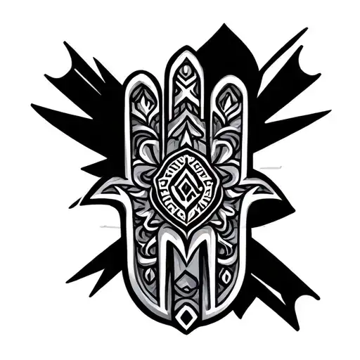 Hebrew Warrior Hamsa