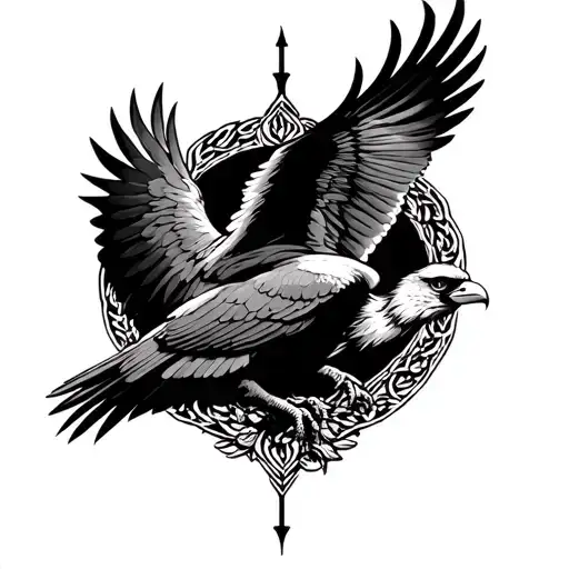 Cardinal And Eagle Flying Gates Heaven