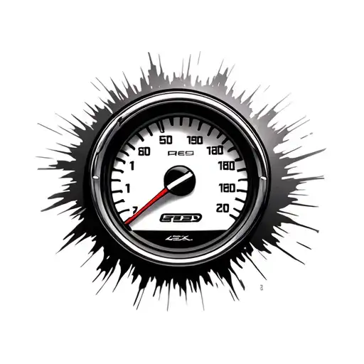 370Z Rev Gauge Used As Tire Marks From Drifting 370Z Top View