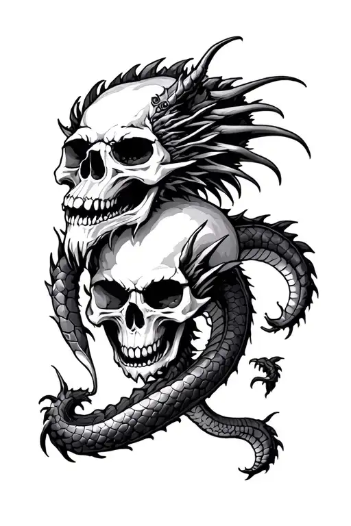 Skull And Snak And Dragon Fl
