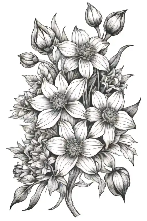 Cosmos And Narcissus Flower Bouquet