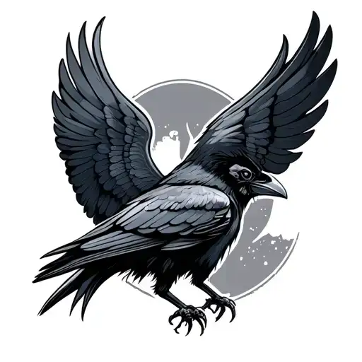 Crow With Wings