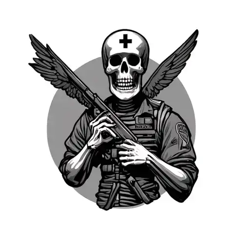 Us Navy Medic Skeleton Holding