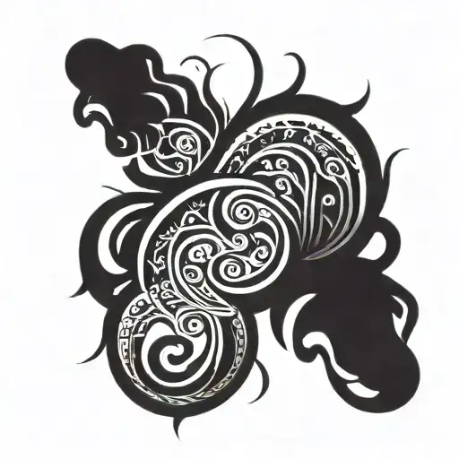 Tribal Tattoo Incorporating Heart Beat And Semi Colon