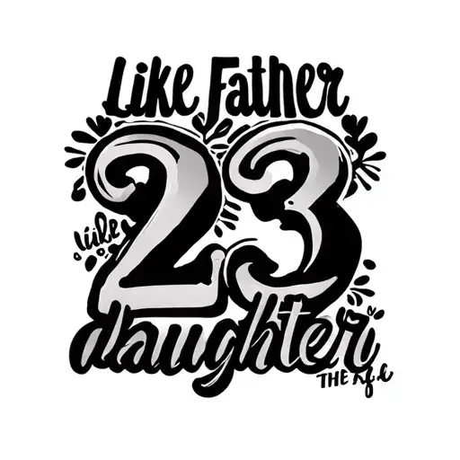 Wording Like Father Like Daughter With Number 23