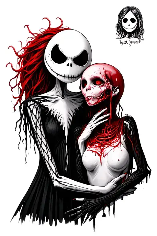 Jack Skellington Whole Body Holding Sally's Severed Head