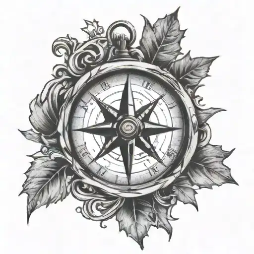 Stamped Compass On Wreckwood