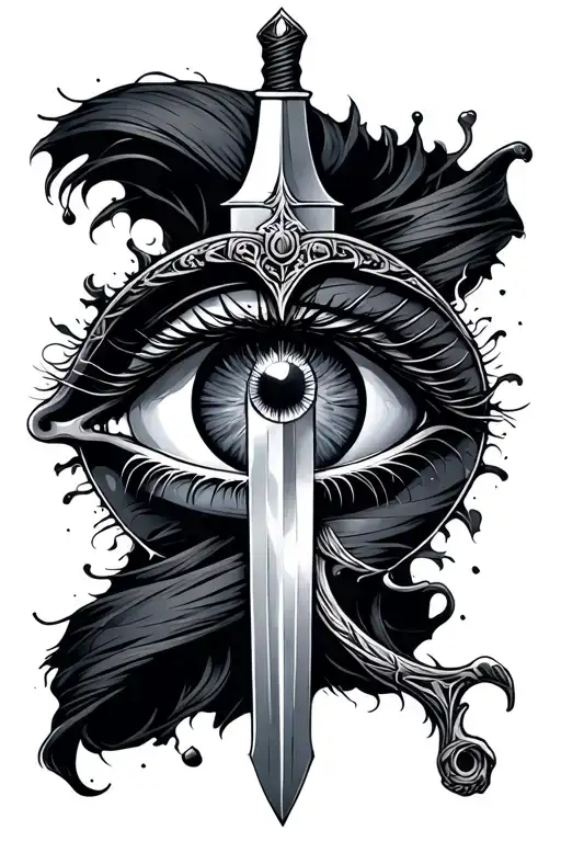 Eye Symbol Integrated With Sword