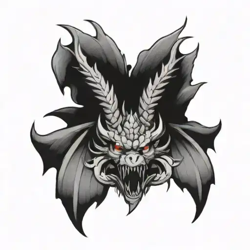 Bite Mark With Dragon Wings Spread