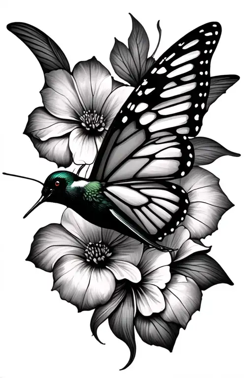 Butterfly And Hummingbird