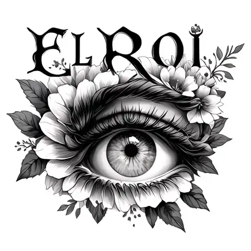 Eyes Of Christ Surrounded By Flowers Using The Phrase El Roi