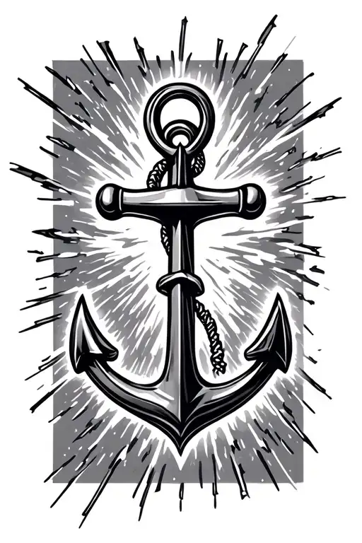 Anchor Intertwined With Sparks Forming