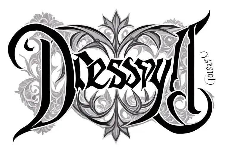 Dessryl Grace Ambigram Tattoo Design