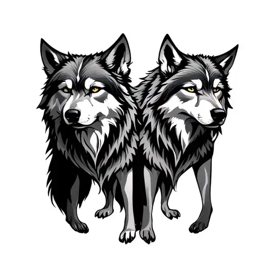 The Pair Tattoo Of Scandinavian Mythology Of The Wolves Is How Much Hati For A Guy And A Girl