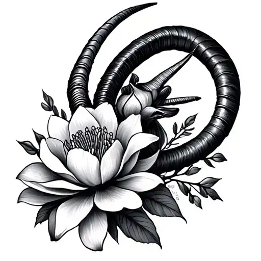 Capricorn And Magnolia Flower
