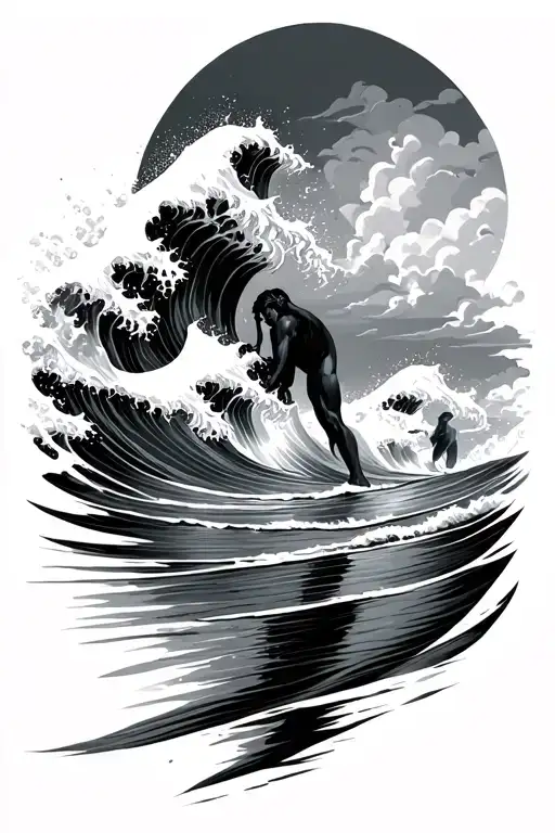 Waves Crashing Leg Sleeve With Nature