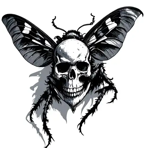 Death Head Moth Tattoo Design With Ichigo Vasto Lorde Skull
