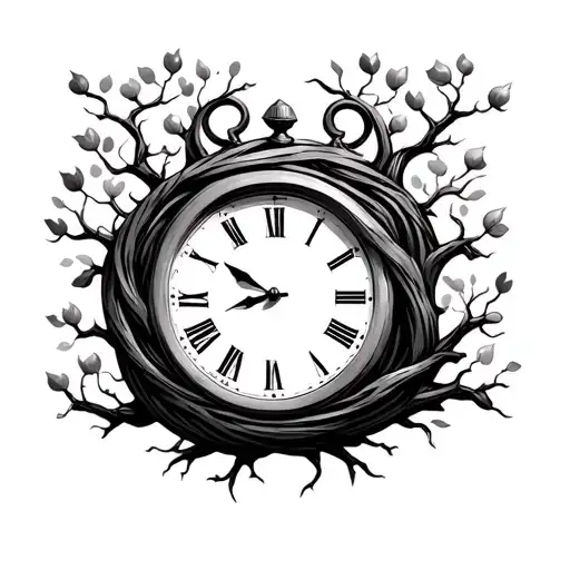 Clock Wrapped With A Tree