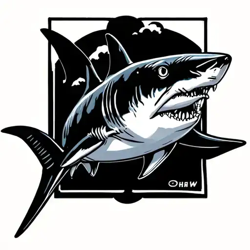 One Line Thresher Shark With Yhw