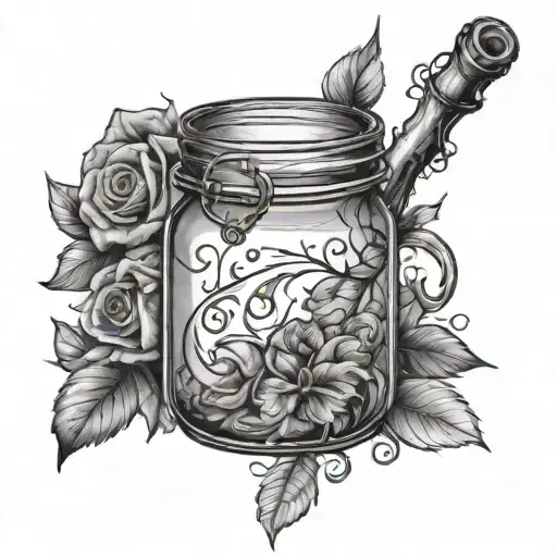 Glass Jar Half-filled And Dust Keep Pouring